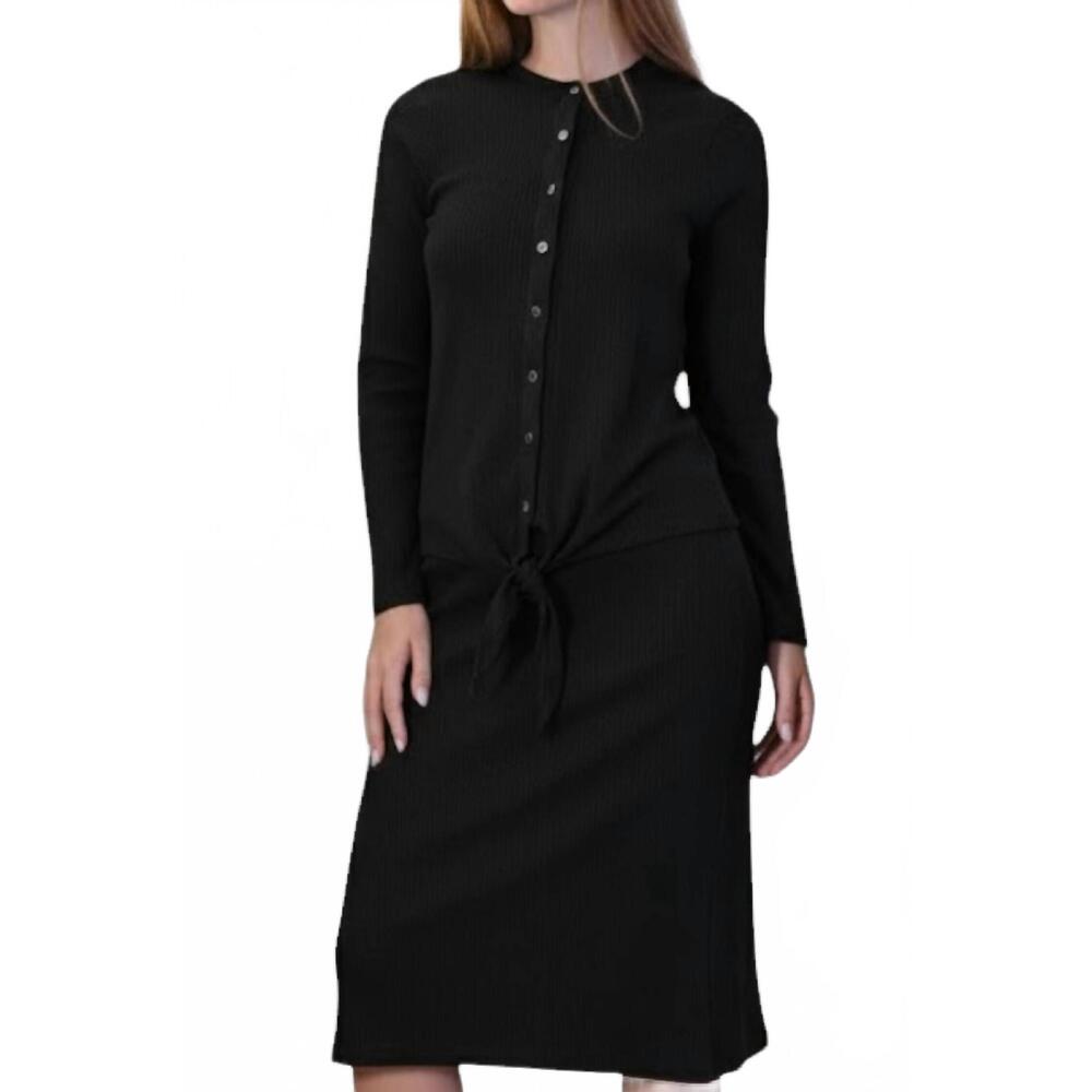 NEW ROSLYN two piece ribbed set in black